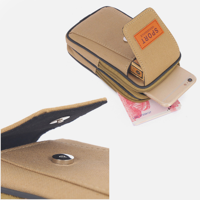 ボディバッグ 男女兼用撥水加工帆布ウエストポーチ大容量多機能