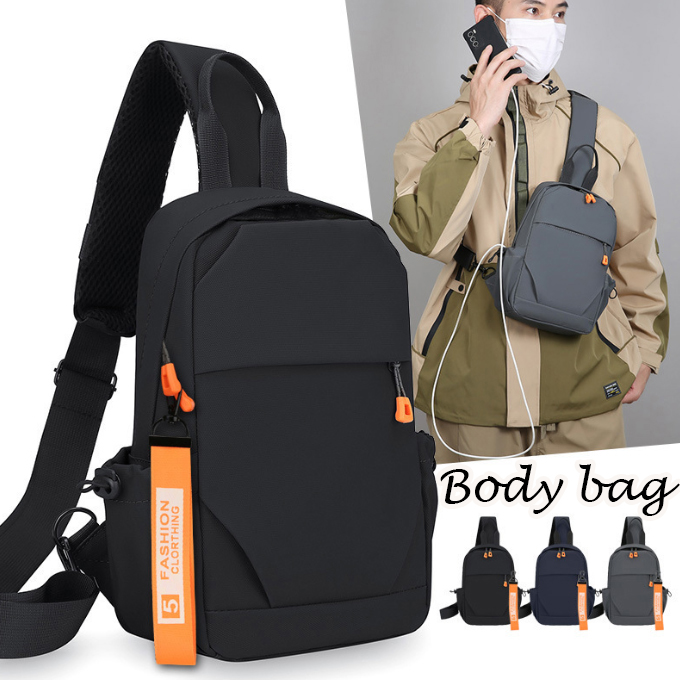 防水ボディバッグ男女兼用斜め掛け軽量ワンショルダー