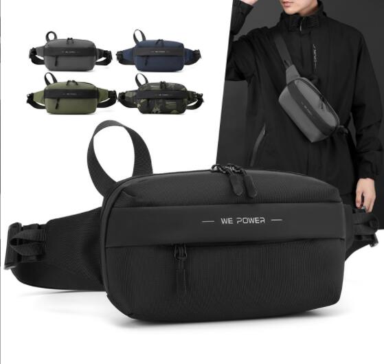 男性用ウエストボディバッグ斜めがけ多収納