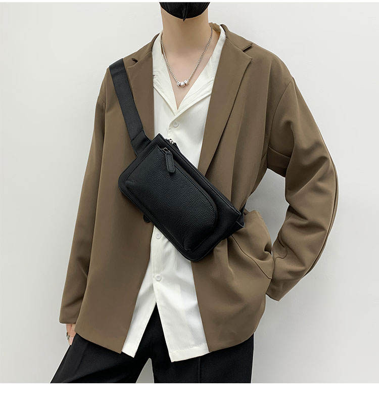 ボディバッグ シンプル上質レザーワンショルダーボディバッグ