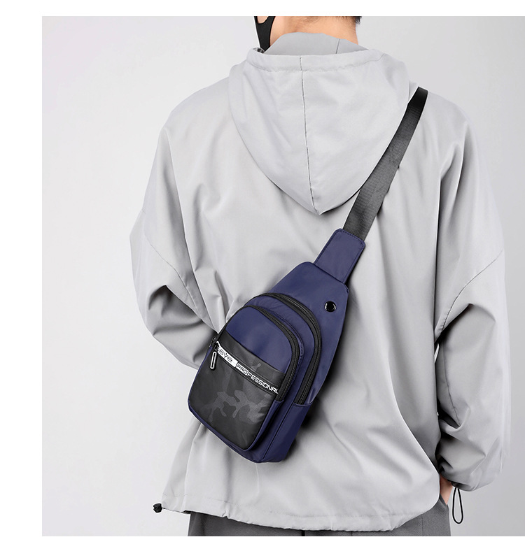 軽量ボディバッグ メンズ 肩掛け イヤホン穴付き