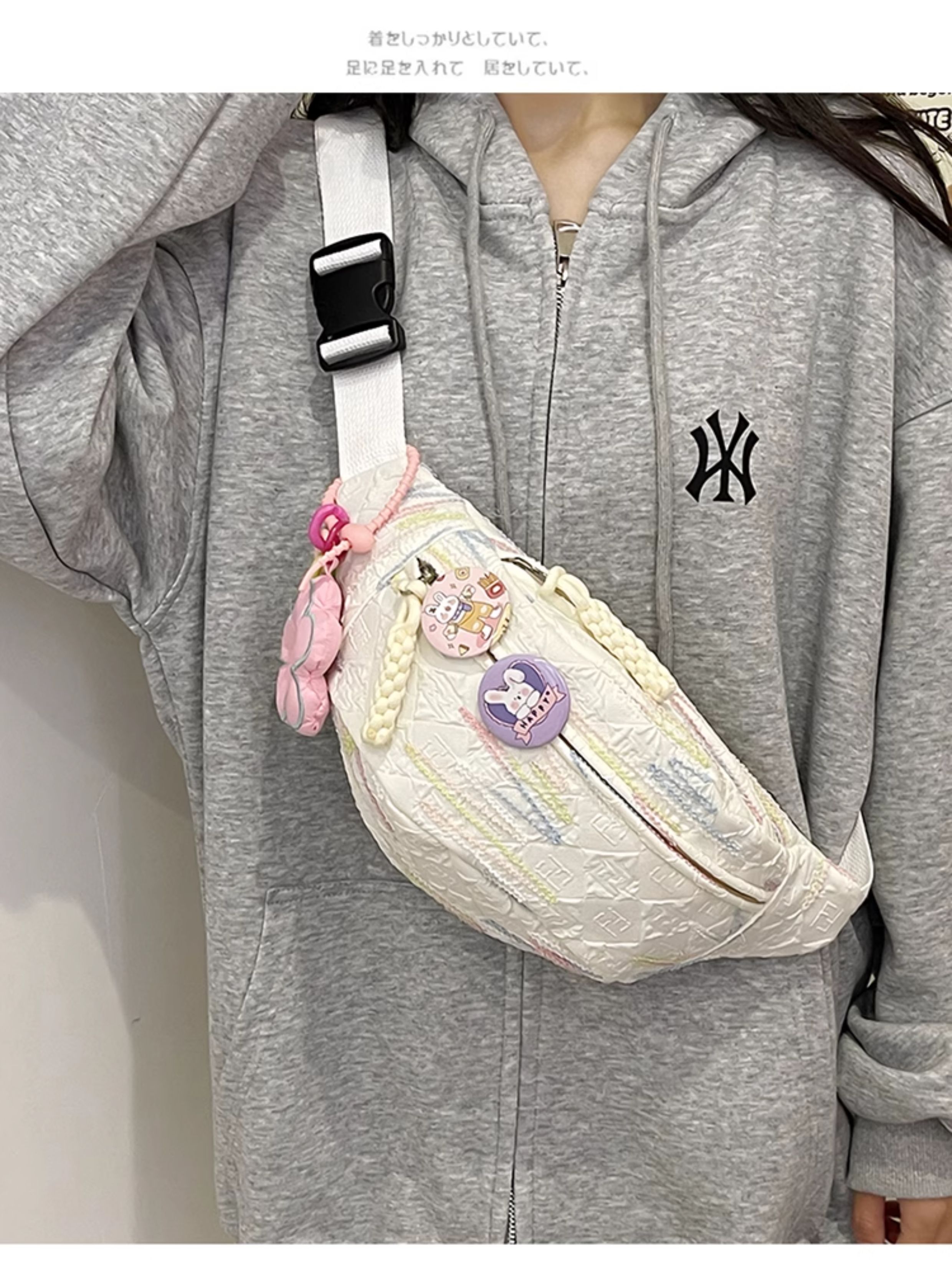 ボディバッグ 夢見るお花チャームボディーバッグ