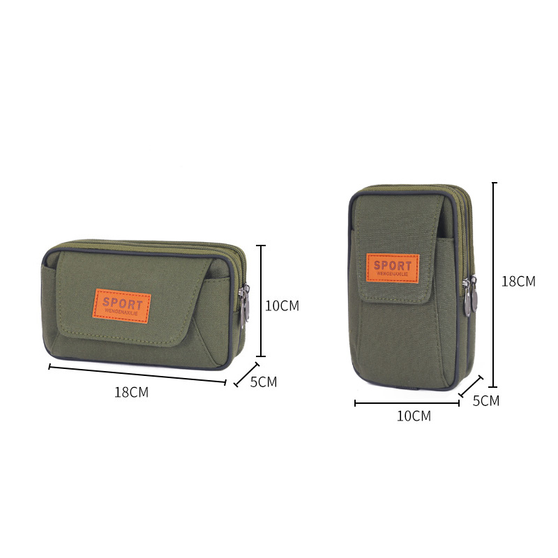 ボディバッグ 男女兼用撥水加工帆布ウエストポーチ大容量多機能