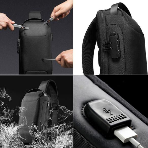 ボディバッグ斜めがけ多機能防盗機能付きバイカー用