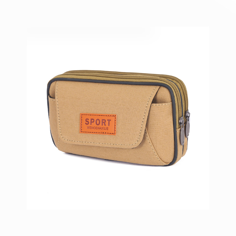 ボディバッグ 男女兼用撥水加工帆布ウエストポーチ大容量多機能