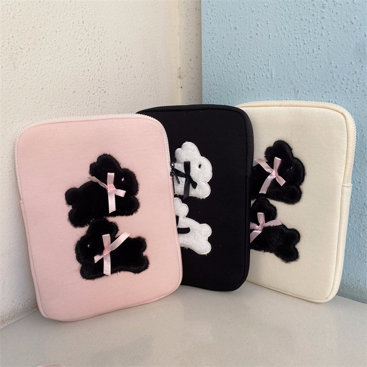 パソコンケース ふわもこうさぎリボン付きパソコンケース