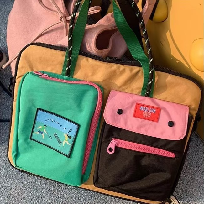 パソコンケース マルチポケット配色切替パソコン収納バッグ