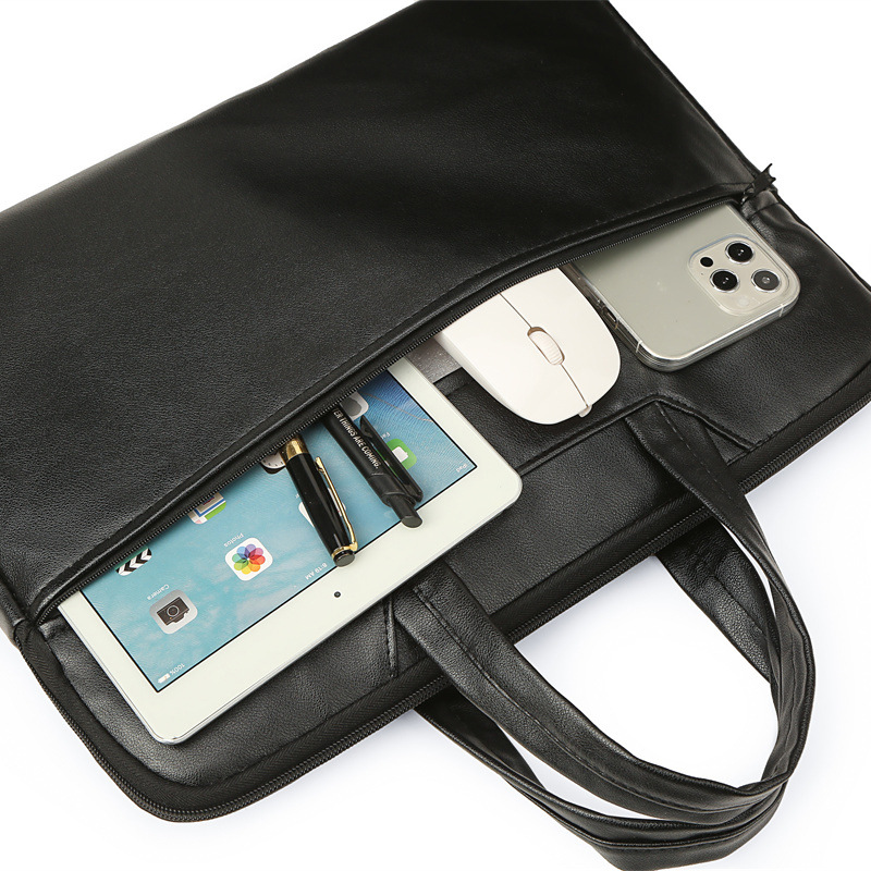 パソコンケース 上質な合成皮革のビジネス向け薄型パソコンケース