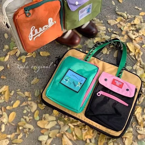 パソコンケース マルチポケット配色切替パソコン収納バッグ