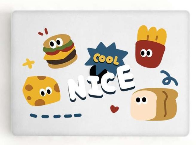 パソコンケース かわいい食べ物とカジュアル言葉のデザインケース