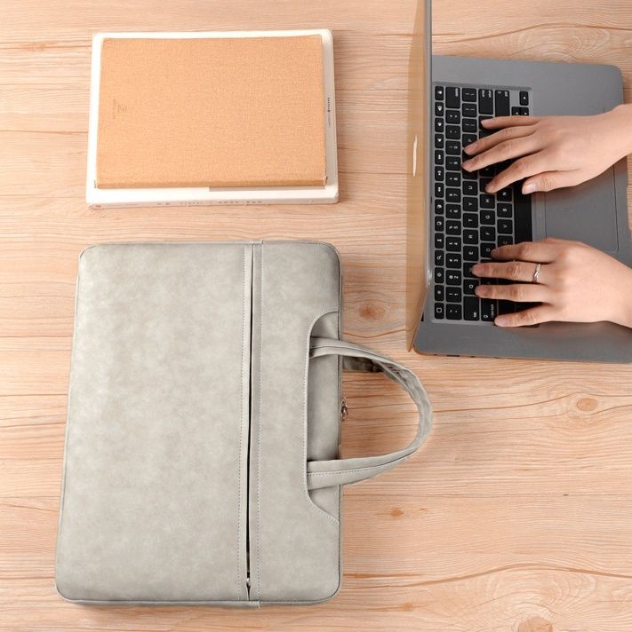 パソコンケース 上質スエード調二層収納パソコンバッグ