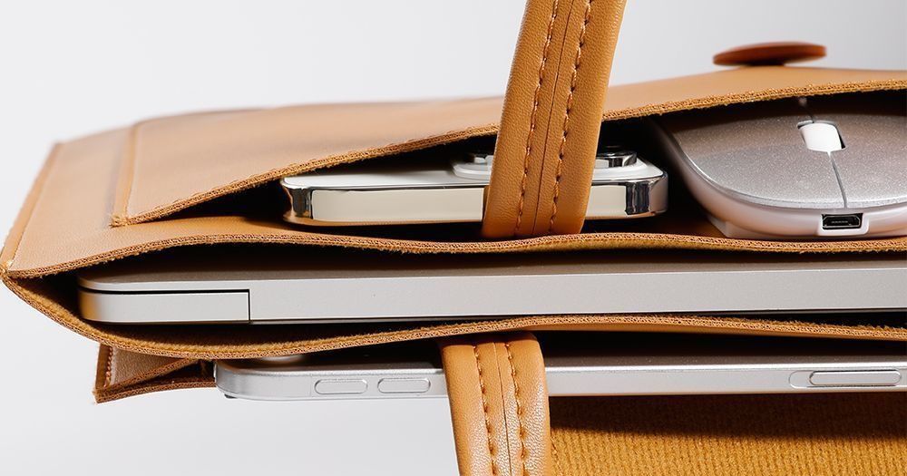 パソコンケース 本革仕立て手提げ型パソコンケース
