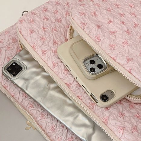 パソコンケース ツイード調編み込み柄ふんわりパソコンケース