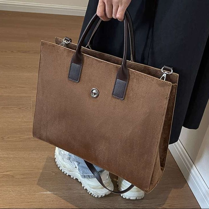 パソコンケース スエード調 大容量ビジネストート