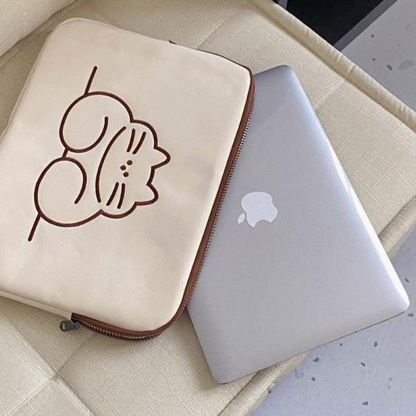 パソコンケース ほっこり猫ちゃんイラスト刺繍パソコンケース