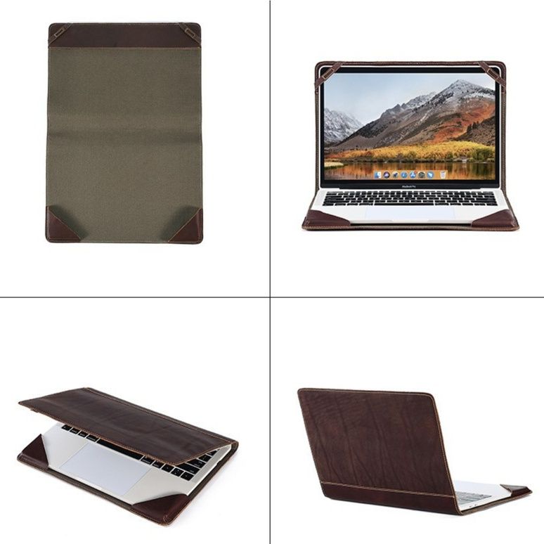 パソコンケース 本革仕様の高級感溢れる縦型ファスナー式パソコンケース