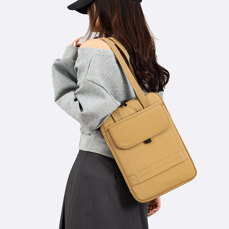 パソコンケース 縦型ステッチデザイン肩掛けパソコンケース