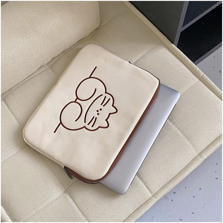 パソコンケース ほっこり猫ちゃんイラスト刺繍パソコンケース