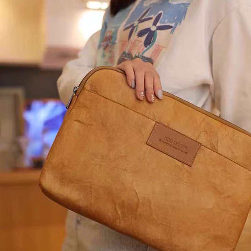 パソコンケース 上質合成皮革の取っ手付き薄型パソコンケース