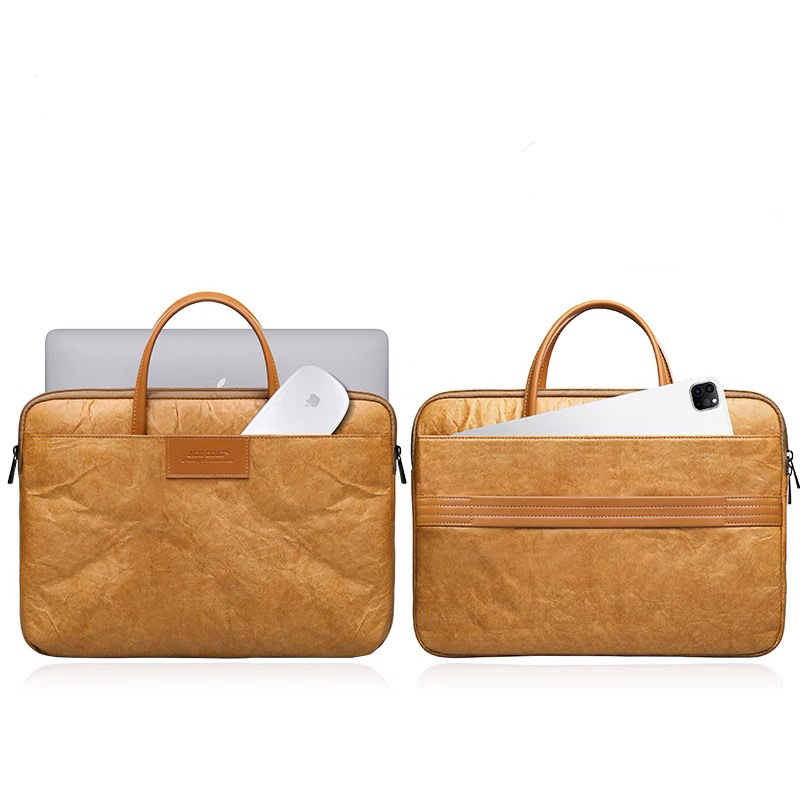 パソコンケース 上質合成皮革の取っ手付き薄型パソコンケース