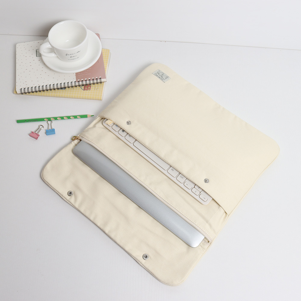 パソコンケース ボタン留めフラップ式多機能パソコンケース