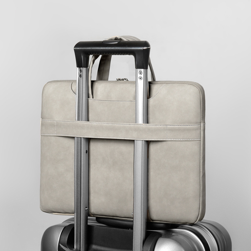 パソコンケース 上質スエード調二層収納パソコンバッグ