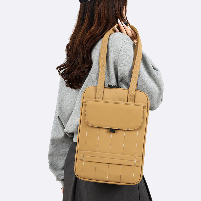 パソコンケース 縦型ステッチデザイン肩掛けパソコンケース