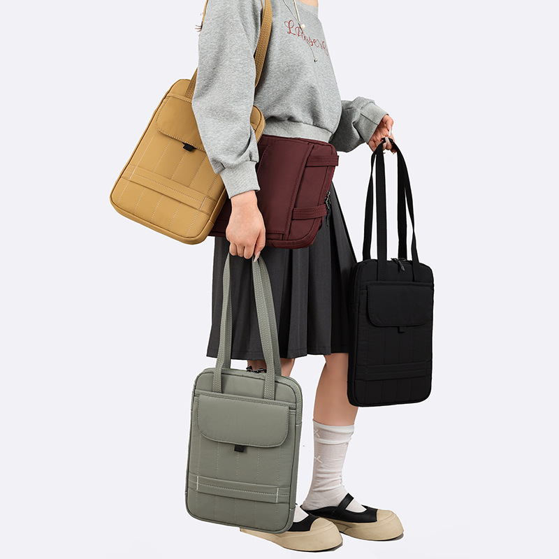 パソコンケース 縦型ステッチデザイン肩掛けパソコンケース