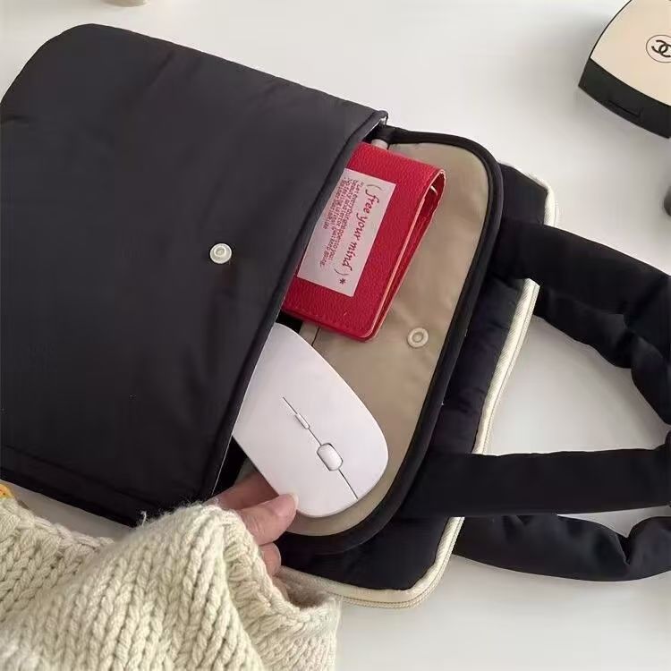 パソコンケース ふんわりリボン取っ手のキルティングパソコンケース