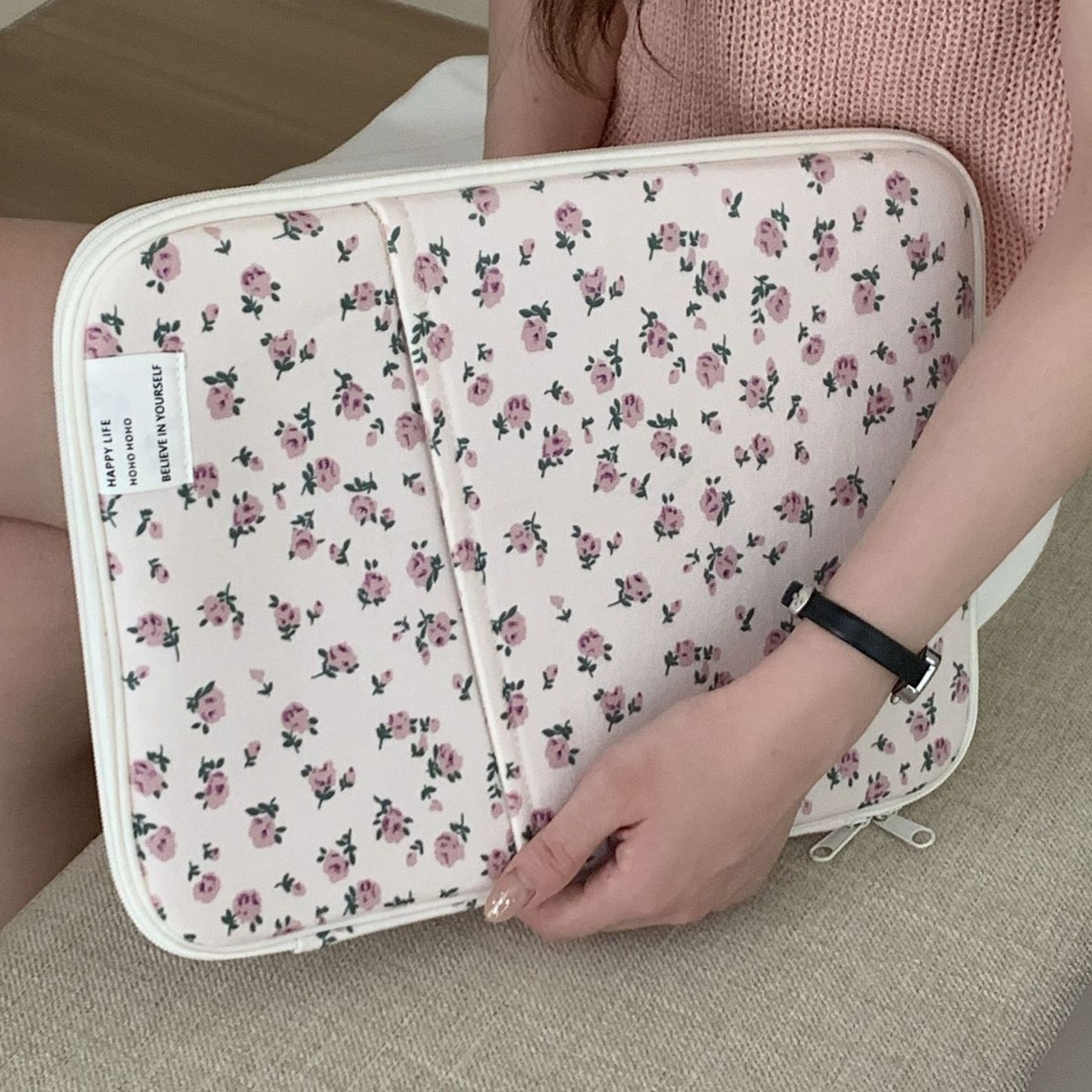 パソコンケース 小花柄散りばめデザインパソコン収納ケース
