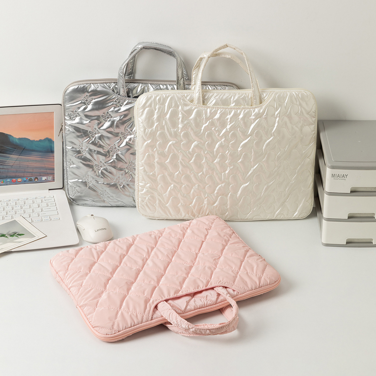 パソコンケース キルティング加工ふんわりクッションパソコンバッグ