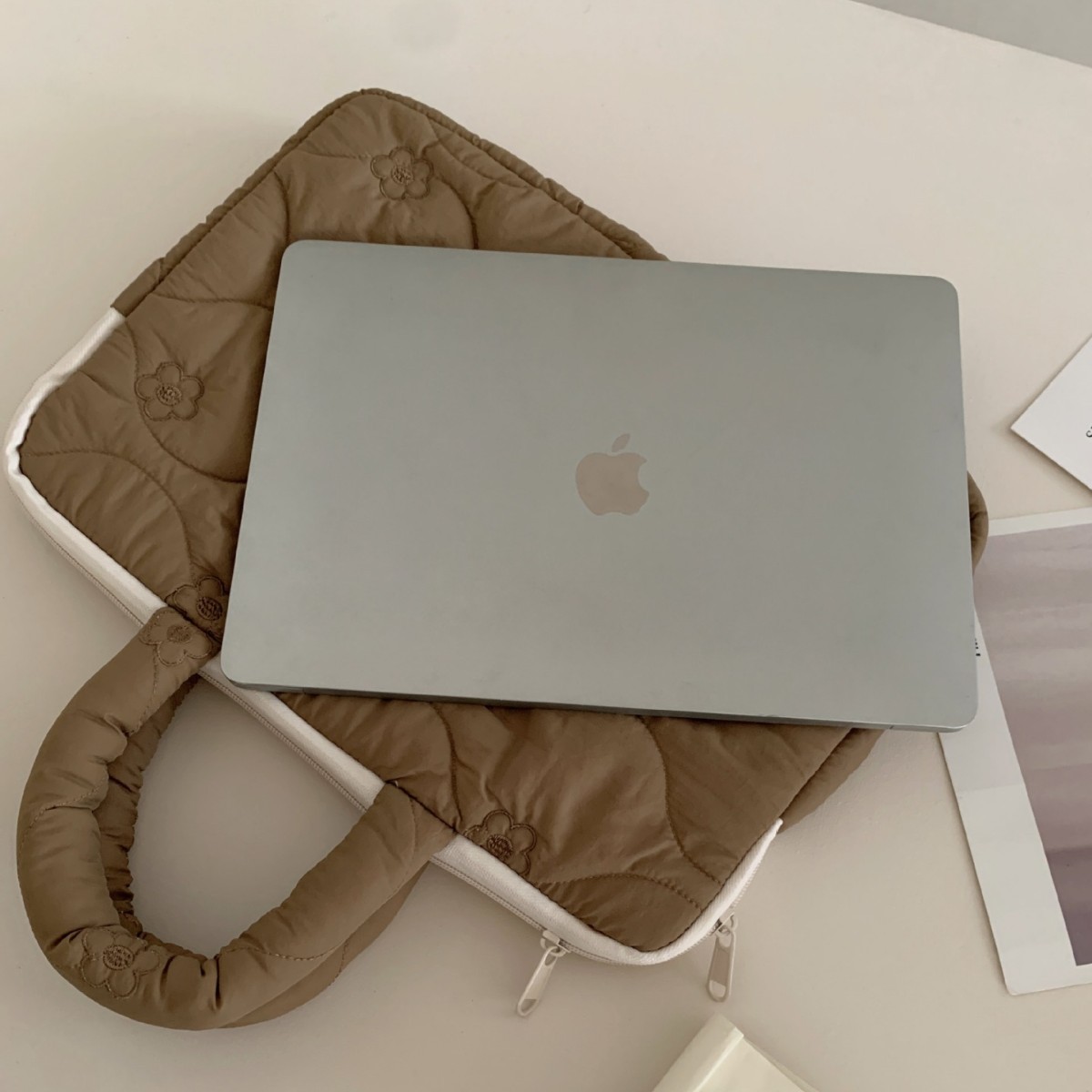 パソコンケース 花柄キルティングふんわりパソコン収納バッグ