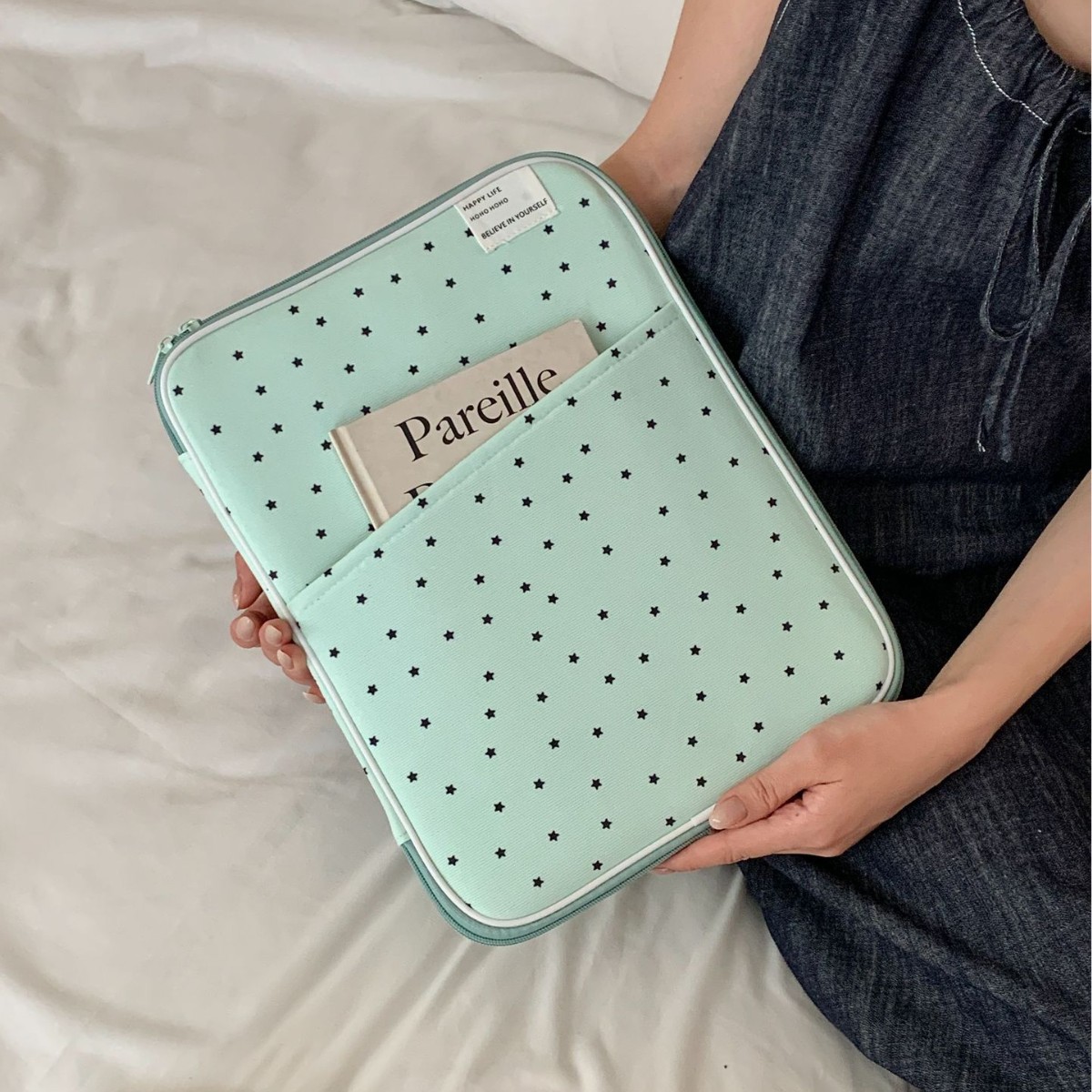 パソコンケース 星柄刺繍の可愛いパソコン収納ケース