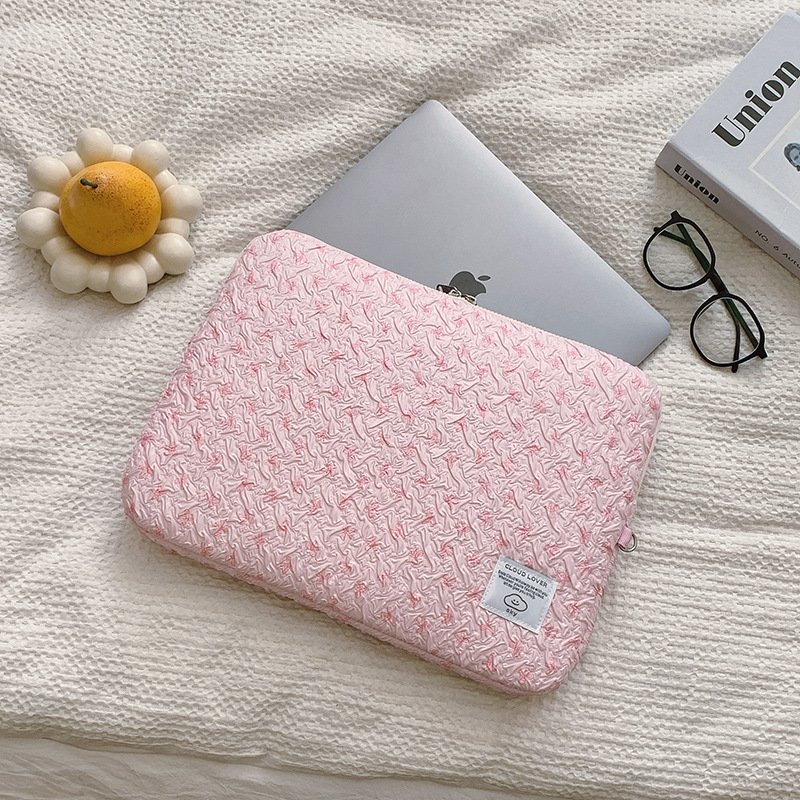 パソコンケース ツイード調編み込み柄ふんわりパソコンケース