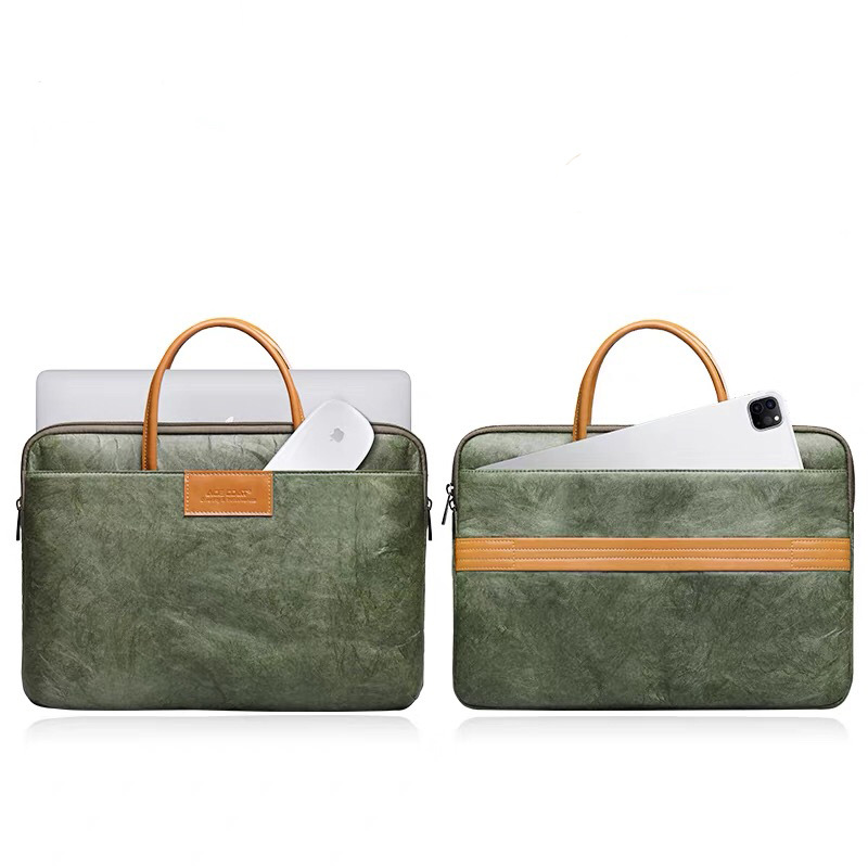 パソコンケース 上質合成皮革の取っ手付き薄型パソコンケース