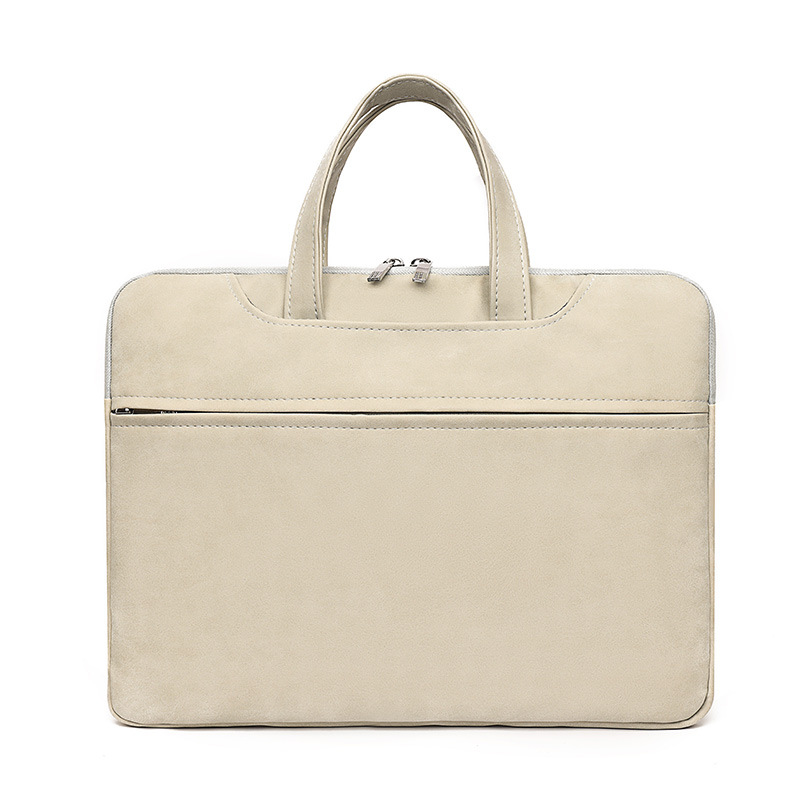 パソコンケース 上質スエード調素材の薄型ハンドル付きパソコンケース