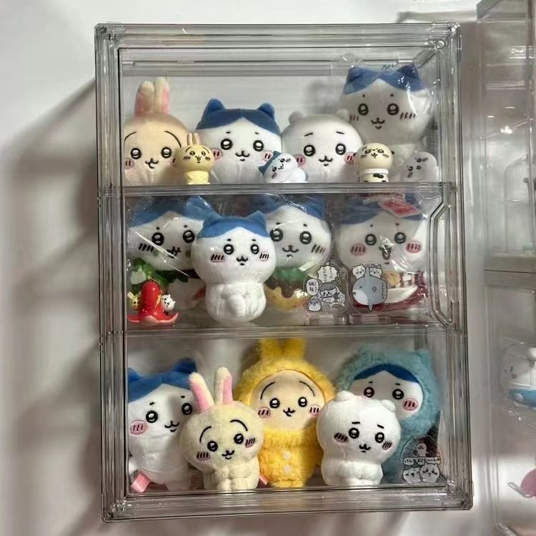 フィギュアケース 透明三段式卓上ぬいぐるみ収納ケース