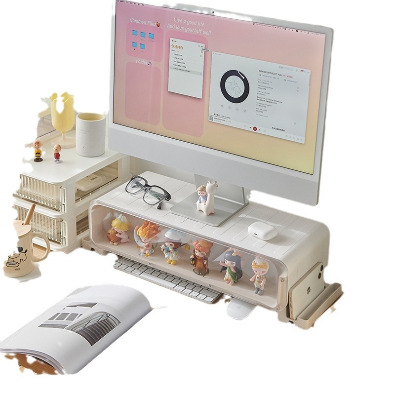 フィギュアケース 卓上収納機能付き透明 小型