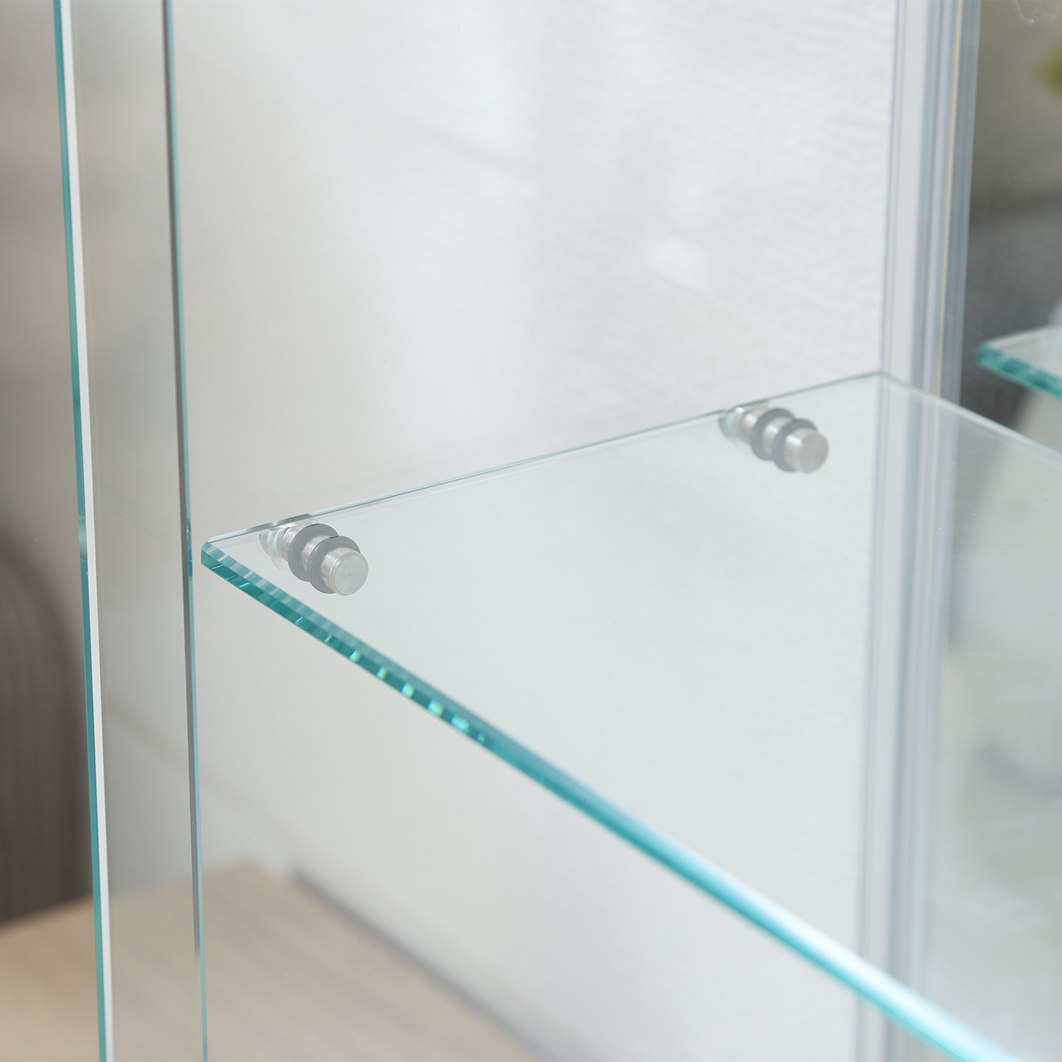 フィギュアケース 大型卓上ガラスフィギュアケース 白台座二段式