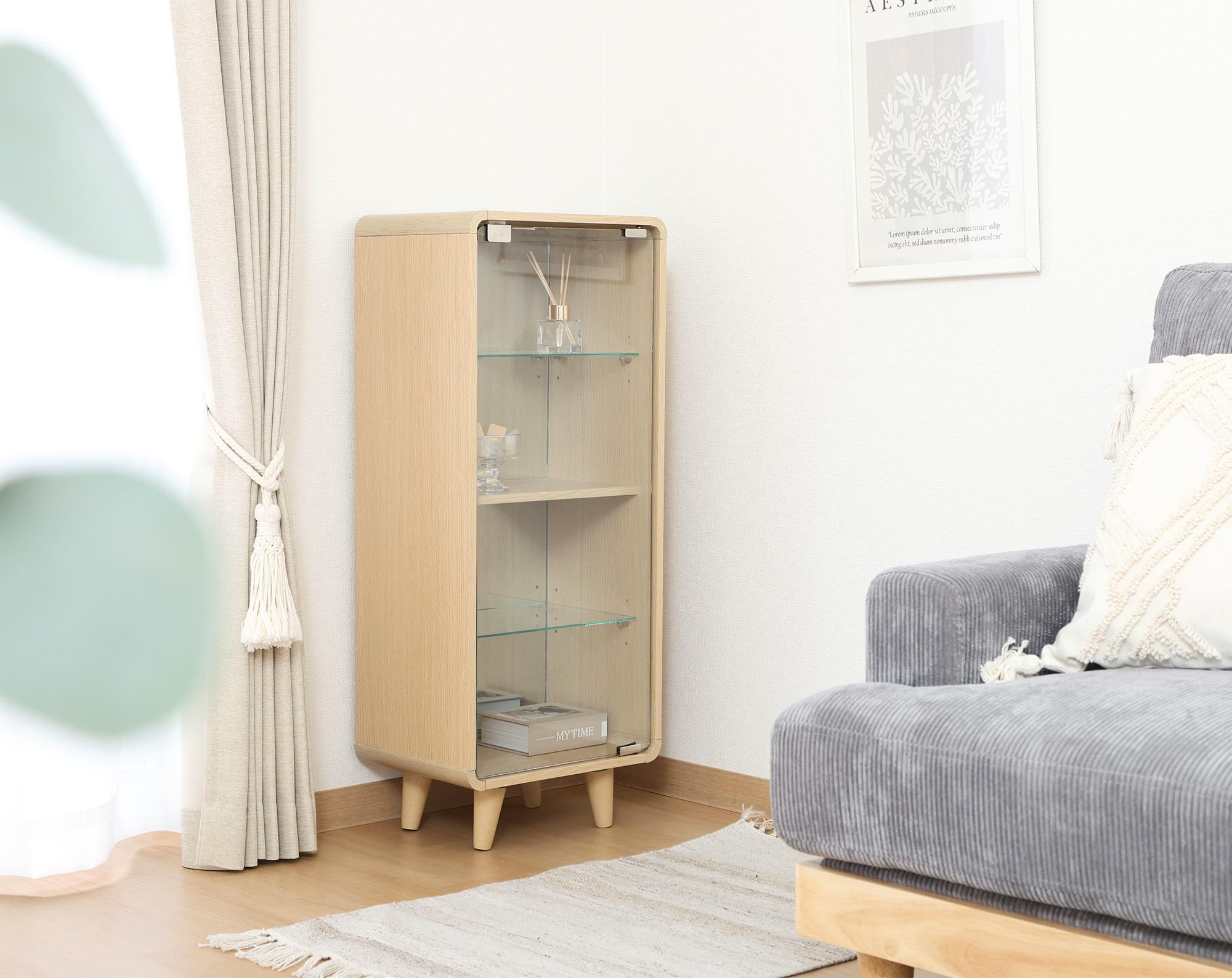 フィギュアケース 大型 木目調 クレール 収納棚