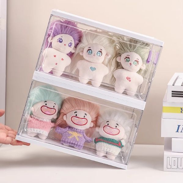 フィギュアケース 積み重ね可能な透明人形収納ボックス