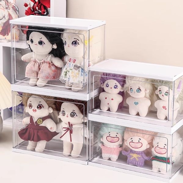 フィギュアケース 積み重ね可能な透明人形収納ボックス