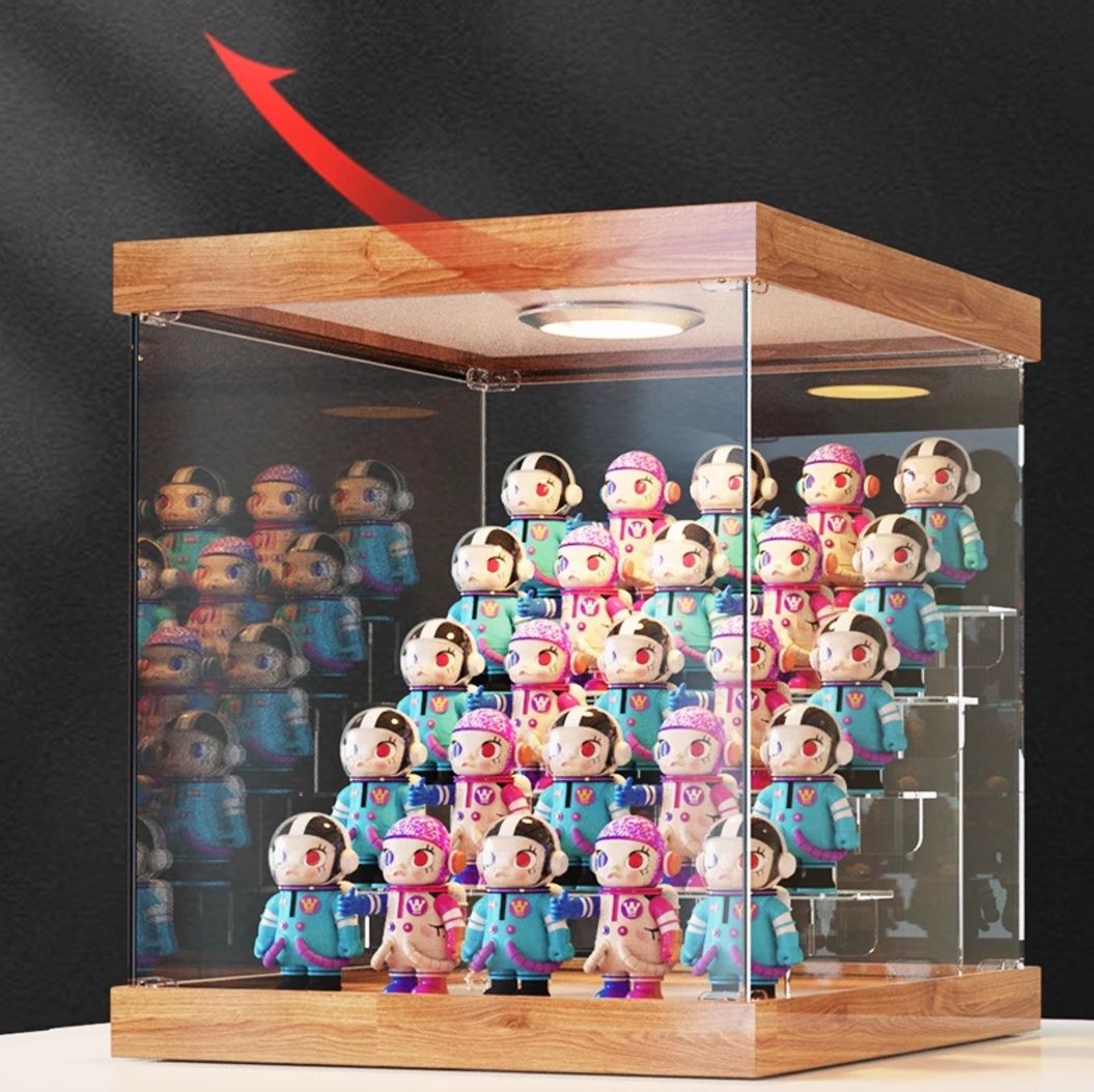 フィギュアケース 木枠ガラスコレクションキューブ