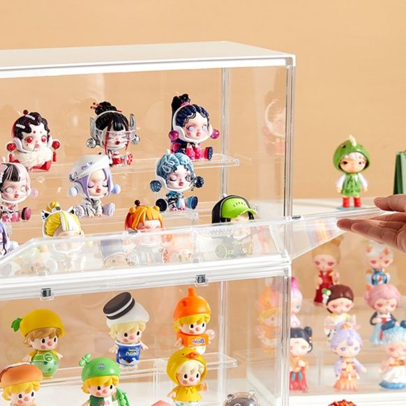 フィギュアケース 積み重ね自在の透明コレクションボックス