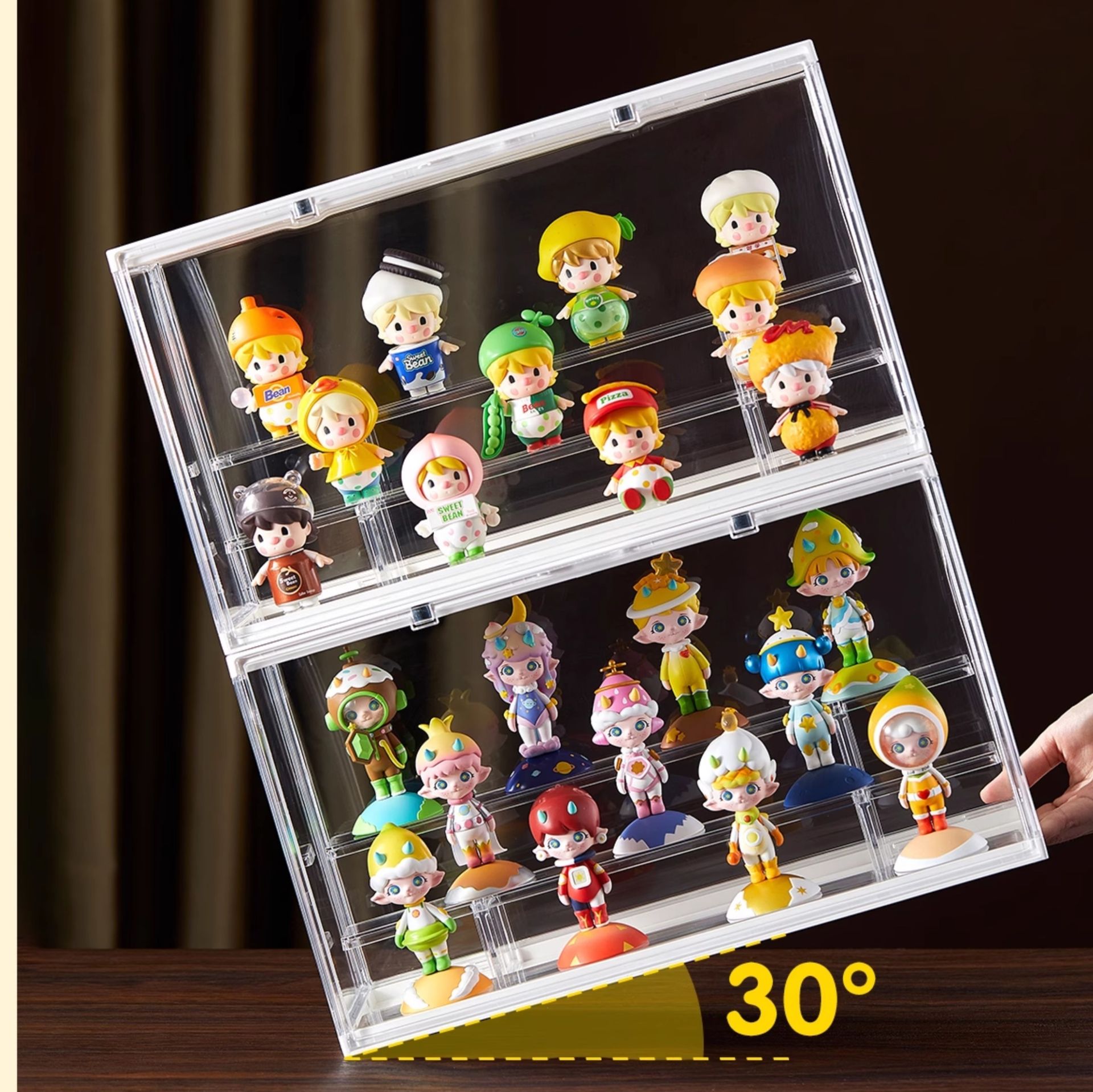 フィギュアケース 積み重ね自在の透明コレクションボックス