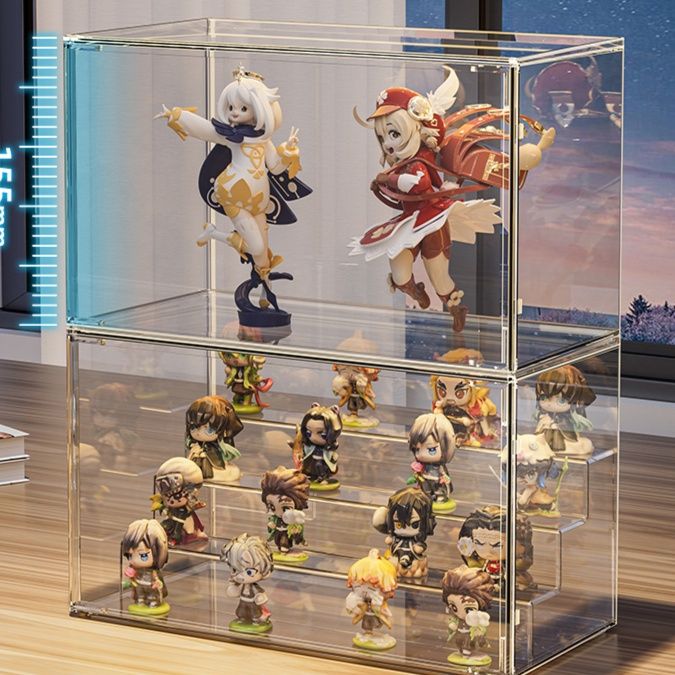 フィギュアケース 前開き式積み重ね透明展示ケース