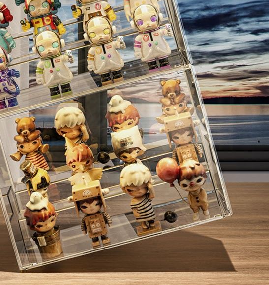 フィギュアケース 前開き式積み重ね透明展示ケース