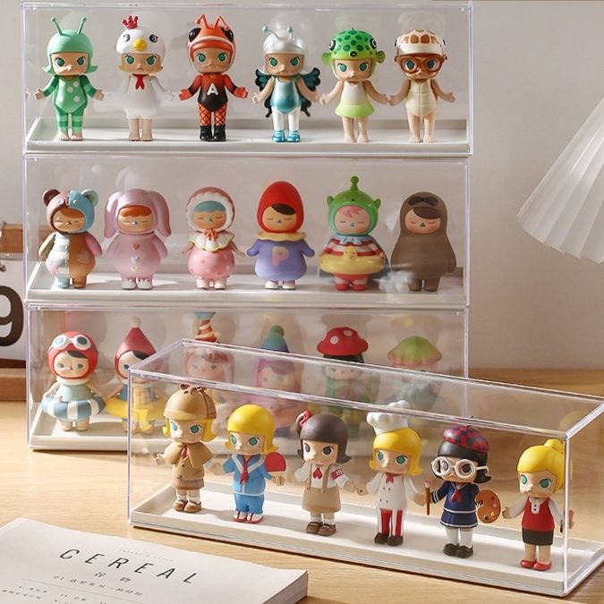 フィギュアケース 透明積み重ね式ミニフィギュア展示棚