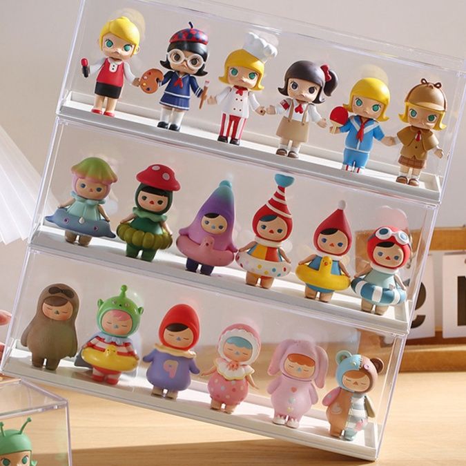 フィギュアケース 透明積み重ね式ミニフィギュア展示棚