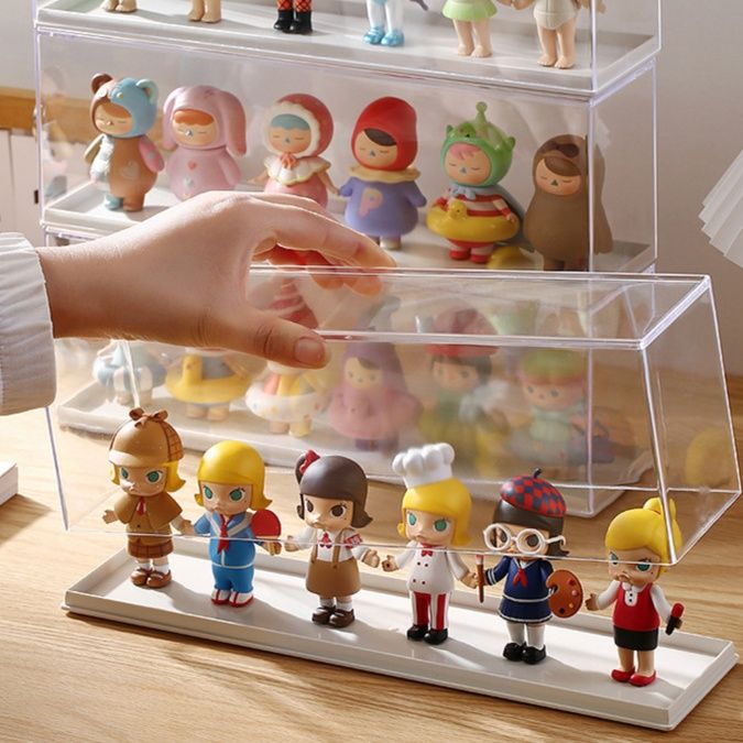 フィギュアケース 透明積み重ね式ミニフィギュア展示棚